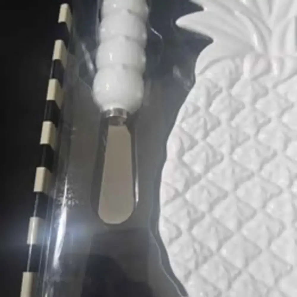 MSC White Pineapple Platter With Spreader Ceramic - New